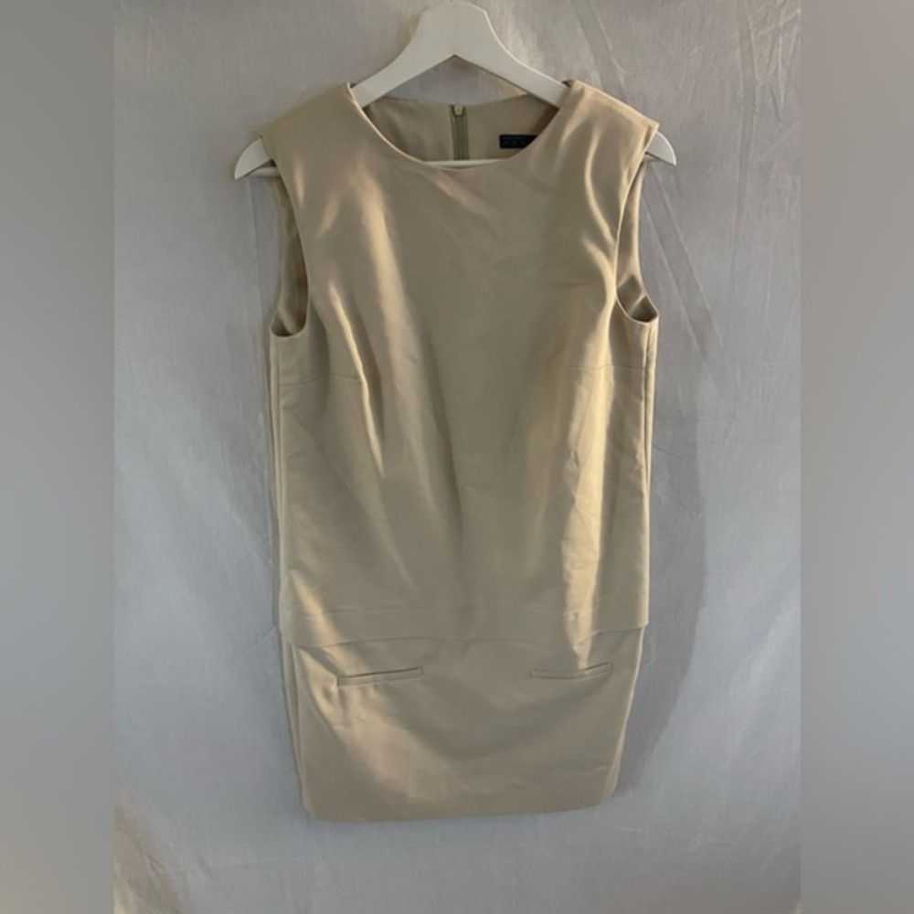 ZARA BASICS cream sleeveless dress M